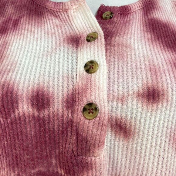 C & C California Pink White Waffle Knit L Tee NWT - Picture 10 of 10